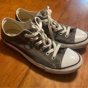 Converse Charcoal Canvas Sneakers with White Accents